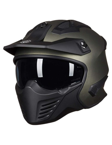 Casco Abierto ILM 726X Verde Medianoche para Motocicleta
