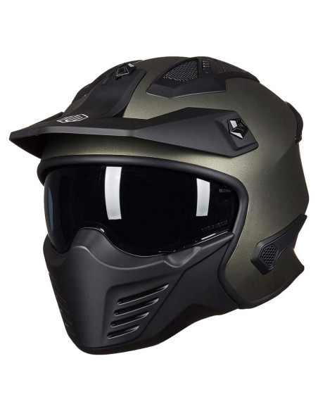 Casco Abierto ILM 726X Verde Medianoche para Motocicleta Casco Abierto ILM 726X Verde Medianoche para Motocicleta