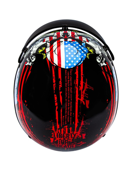 Casco Medio Rostro CARTMAN CM-808AFL Calavera Americana Casco Medio Rostro CARTMAN CM-808AFL Calavera Americana