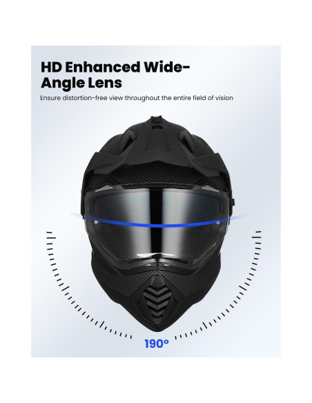 Casco ILM WS902 Doble Visera Fibra de Carbono Grande Casco ILM WS902 Doble Visera Fibra de Carbono Grande