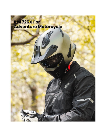 Casco Abierto ILM 726X Verde Medianoche para Motocicleta Casco Abierto ILM 726X Verde Medianoche para Motocicleta