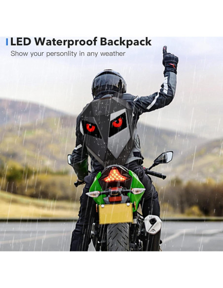 Mochila LED Impermeable para Motocicleta - 30L - Color Negro Mochila LED Impermeable para Motocicleta - 30L - Color Negro