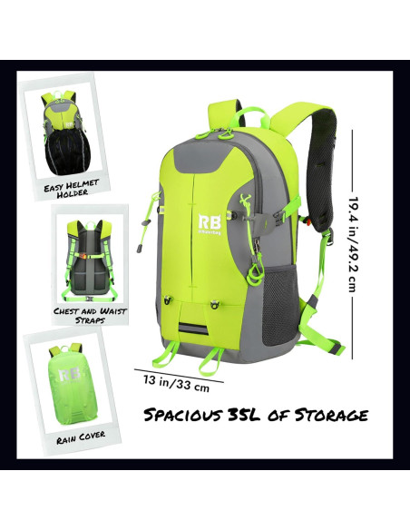 Mochila Reflectante Riderbag 35L Resistente al Agua Verde Mochila Reflectante Riderbag 35L Resistente al Agua Verde