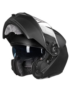 Casco Modular ILM 159 para Motocicleta Negro Mate Mediano