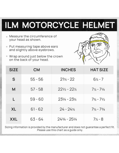 Casco Modular ILM 159 Negro Mate para Motocicleta Adulto