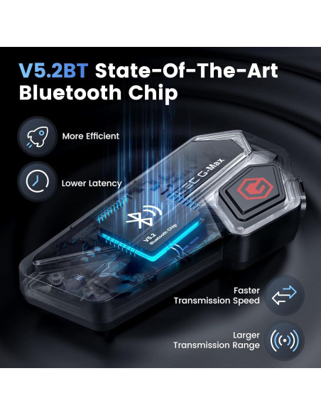 Intercomunicador Bluetooth GEARELEC Gmax para Casco Moto Intercomunicador Bluetooth GEARELEC Gmax para Casco Moto