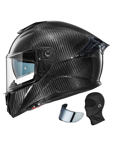 Casco de Motocicleta ILM 861C Fibra de Carbono Doble Visera S Casco de Motocicleta ILM 861C Fibra de Carbono Doble Visera S