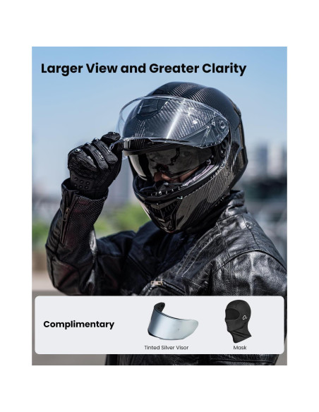 Casco de Motocicleta ILM 861C Fibra de Carbono Doble Visera S Casco de Motocicleta ILM 861C Fibra de Carbono Doble Visera S