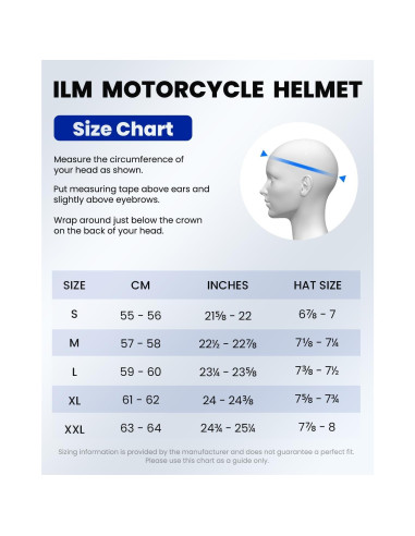 Casco ILM de Motocicleta Fibra Carbono Doble Visor M