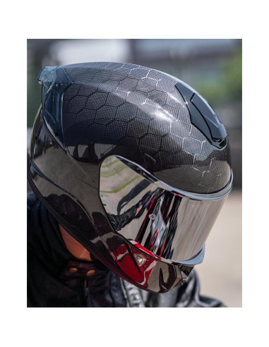 Casco ILM de Motocicleta Fibra Carbono Doble Visor M