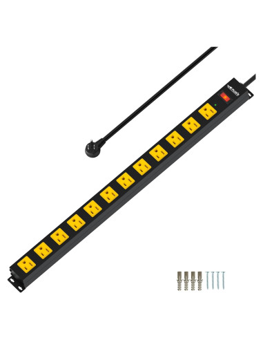 Regleta de Enchufes 12 Puertos Plug'n 6FT 2100 Julios Protección