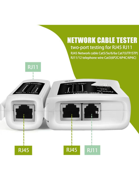Probador de Cable Ethernet RJ45 AOWIZ Cat5 Cat6 Cat7 Probador de Cable Ethernet RJ45 AOWIZ Cat5 Cat6 Cat7