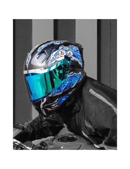 Casco de Motocicleta ILM Z501 Cara Completa Manta Azul XXL Casco de Motocicleta ILM Z501 Cara Completa Manta Azul XXL