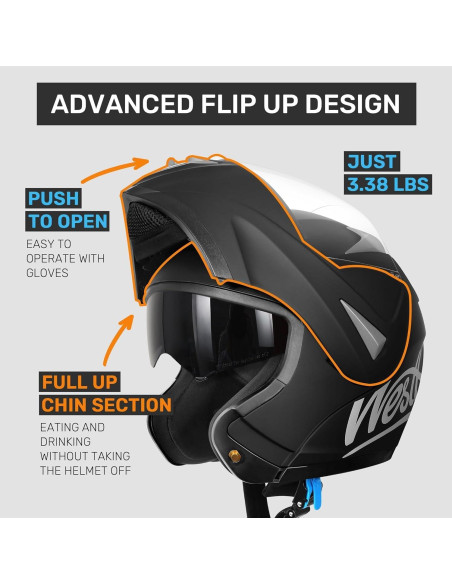 Casco Modular Westt Torque Doble Visera 1.55 kg Negro Dorado Casco Modular Westt Torque Doble Visera 1.55 kg Negro Dorado