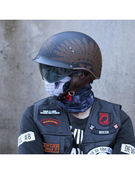 Casco de motocicleta JQF Gear MM107 Grande con visera solar Casco de motocicleta JQF Gear MM107 Grande con visera solar