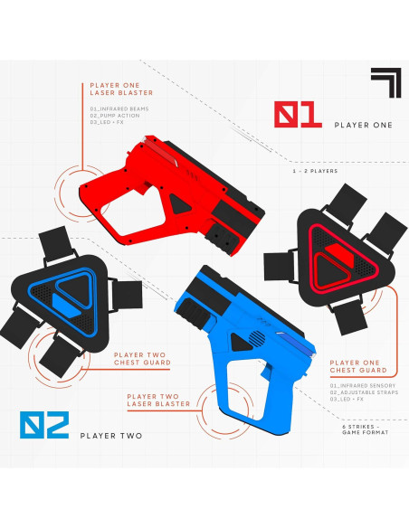 Juego de Laser Tag Sharper Image - 2 Pistolas y Chalecos Juego de Laser Tag Sharper Image - 2 Pistolas y Chalecos