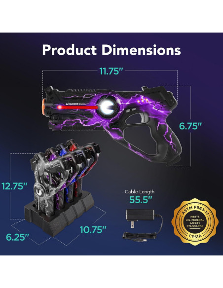 Conjunto 4 Blasters Laser Tag Mejor Opción Infrarrojo Recargable Conjunto 4 Blasters Laser Tag Mejor Opción Infrarrojo Recargable