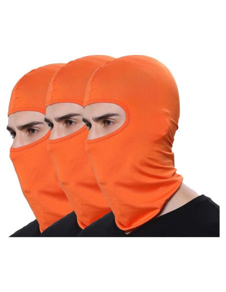 Paquete de 3 Pasamontañas Naranja para Aire Libre - Unisex Paquete de 3 Pasamontañas Naranja para Aire Libre - Unisex