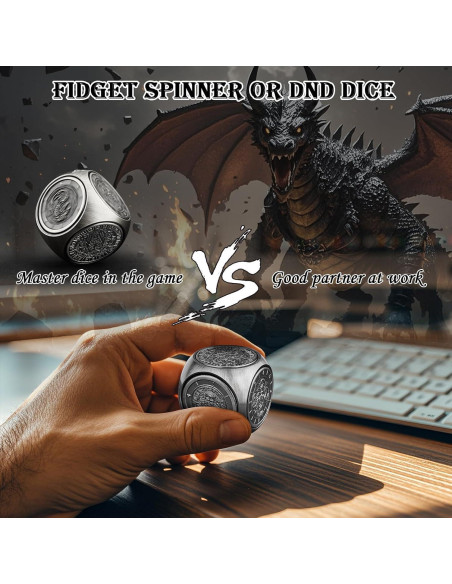 Dados Spinner 7-en-1 Haxtec de Metal para DND Dados Spinner 7-en-1 Haxtec de Metal para DND