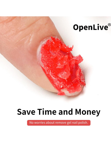 Removedor de Gel para Uñas OpenLive 2 Botellas 10ml Rápido
