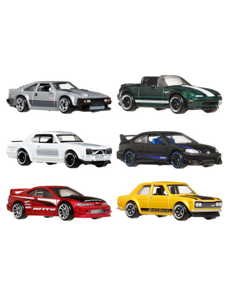 Hot Wheels Set de 6 Coches de Juguete Japoneses 1:64 Metal Hot Wheels Set de 6 Coches de Juguete Japoneses 1:64 Metal
