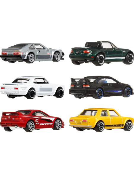 Hot Wheels Set de 6 Coches de Juguete Japoneses 1:64 Metal Hot Wheels Set de 6 Coches de Juguete Japoneses 1:64 Metal