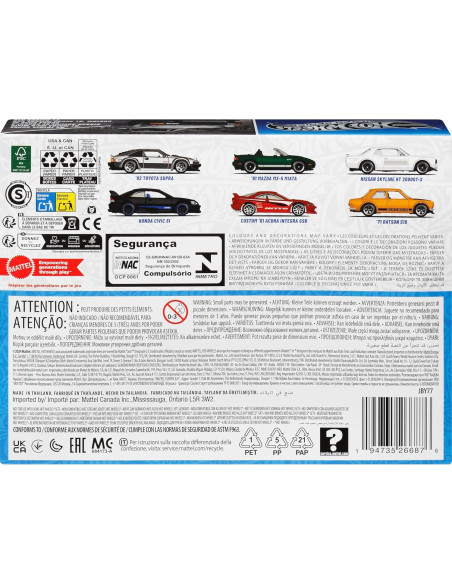 Hot Wheels Set de 6 Coches de Juguete Japoneses 1:64 Metal Hot Wheels Set de 6 Coches de Juguete Japoneses 1:64 Metal
