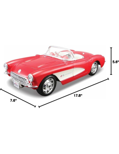 Maisto 1957 Chevrolet Corvette 1:24 Modelo a Escala Rojo