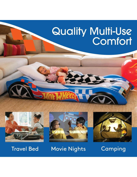 Cama inflable individual FUNBOY Hot Wheels con bolsa Cama inflable individual FUNBOY Hot Wheels con bolsa