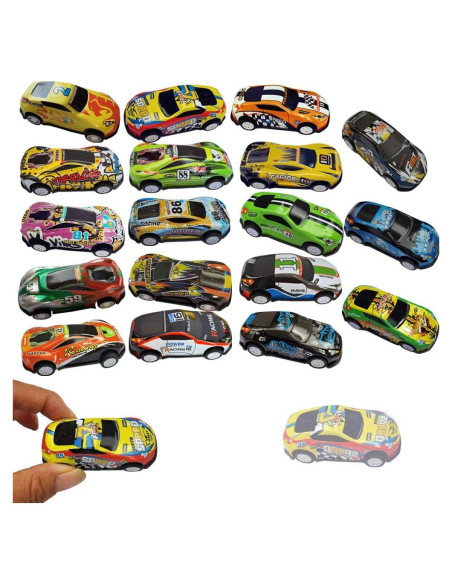 18 Coches de Carreras de Metal Himeeu 6,99 cm Retroceso 18 Coches de Carreras de Metal Himeeu 6,99 cm Retroceso