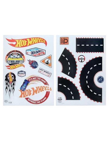 Calcomanías de Pared Hot Wheels Paladone - 4 Hojas Reutilizables