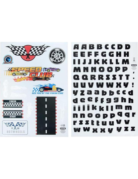 Calcomanías de Pared Hot Wheels Paladone - 4 Hojas Reutilizables Calcomanías de Pared Hot Wheels Paladone - 4 Hojas Reutilizables