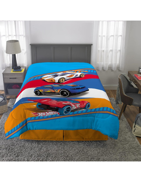 Edredón Reversible Franco Hot Wheels Microfibra 182x218 cm Edredón Reversible Franco Hot Wheels Microfibra 182x218 cm