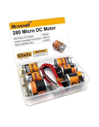 6 Motores DC Mini 280 Mrosnail 3V-12V 13500RPM 0.5A