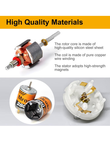 6 Motores DC Mini 280 Mrosnail 3V-12V 13500RPM 0.5A