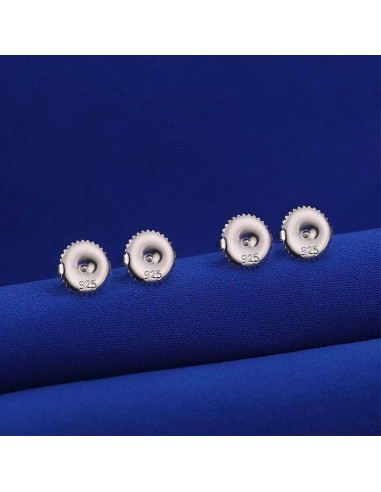 2 Pares de Respaldos de Aretes de Tornillo Kouley 6mm Hipoalergénicos