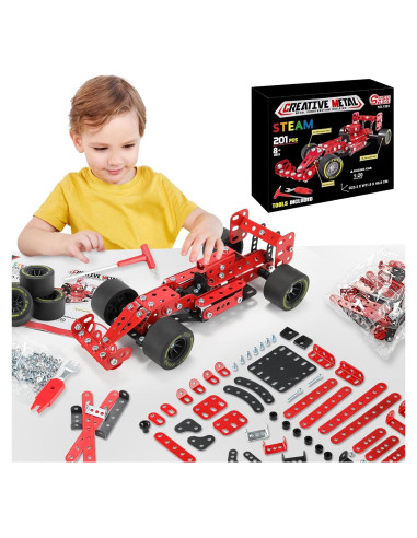 Kit de Construcción Coche de Carreras BESTYMXY 1:20 Metal 201 Piezas
