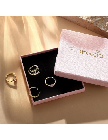 Anillos de Dedo de Oro Relleno 14K Finrezio - 2 Piezas