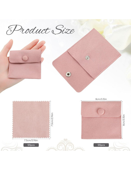 Cunno 120 Bolsas de Microfibra para Joyería con Paño 8x8cm Cunno 120 Bolsas de Microfibra para Joyería con Paño 8x8cm
