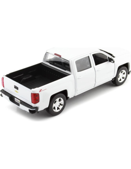 Modelo a Escala 1:24 Motormax Chevy Silverado 2017 Blanco Modelo a Escala 1:24 Motormax Chevy Silverado 2017 Blanco