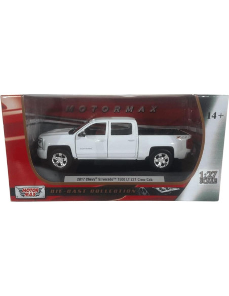 Modelo a Escala 1:24 Motormax Chevy Silverado 2017 Blanco Modelo a Escala 1:24 Motormax Chevy Silverado 2017 Blanco