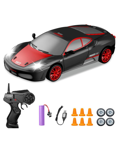 Coche RC de Deriva YUAN PLAN 1:24 4WD Recargable Negro