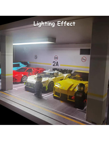 Exhibidor de coches 1:24 Bivitre con LED para 4 autos