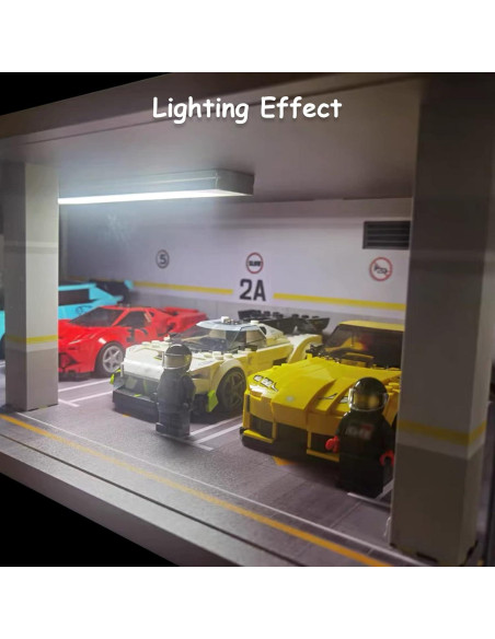 Exhibidor de coches 1:24 Bivitre con LED para 4 autos Exhibidor de coches 1:24 Bivitre con LED para 4 autos