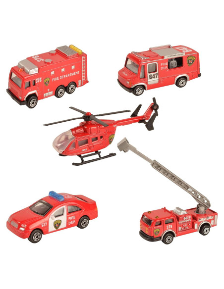 Miniaturas de Vehículos de Rescate Bomberos x5 - Metal Fundido Miniaturas de Vehículos de Rescate Bomberos x5 - Metal Fundido