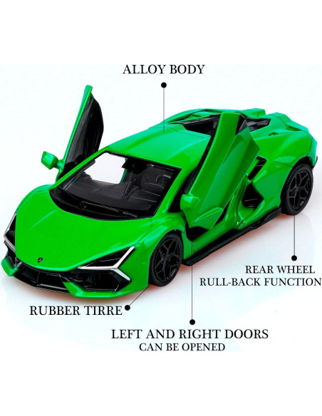 Coche de Juguete Die-Cast Lamborghini Revuelto 1:36 Retroceso Coche de Juguete Die-Cast Lamborghini Revuelto 1:36 Retroceso