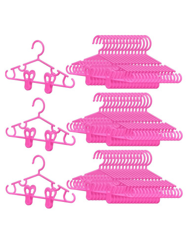 Perchas para Bebés Hsei con Clips - 120 Piezas Rosa