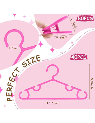 Perchas para Bebés Hsei con Clips - 120 Piezas Rosa