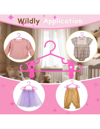 Perchas para Bebés Hsei con Clips - 120 Piezas Rosa