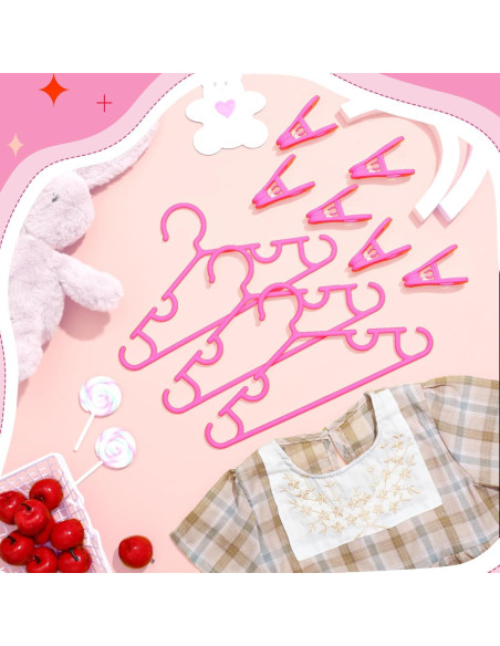Perchas para Bebés Hsei con Clips - 120 Piezas Rosa Perchas para Bebés Hsei con Clips - 120 Piezas Rosa